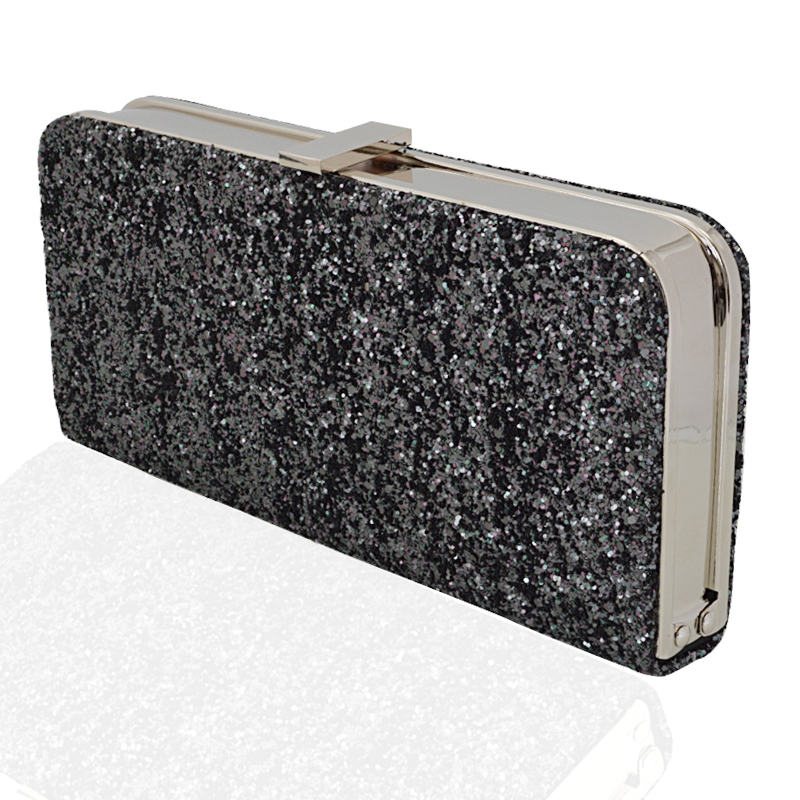 WOMENS GLITTER CLUTCH BAG SPARKLY SILVER GOLD BLACK EVENING BRIDAL PROM PARTY UK | eBay