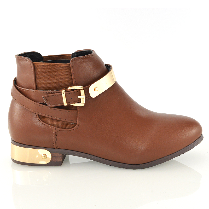 short gold ankle boots