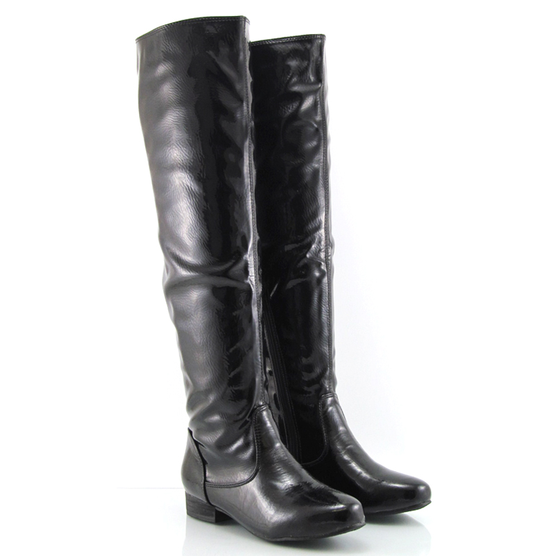 womens flat black over the knee boots