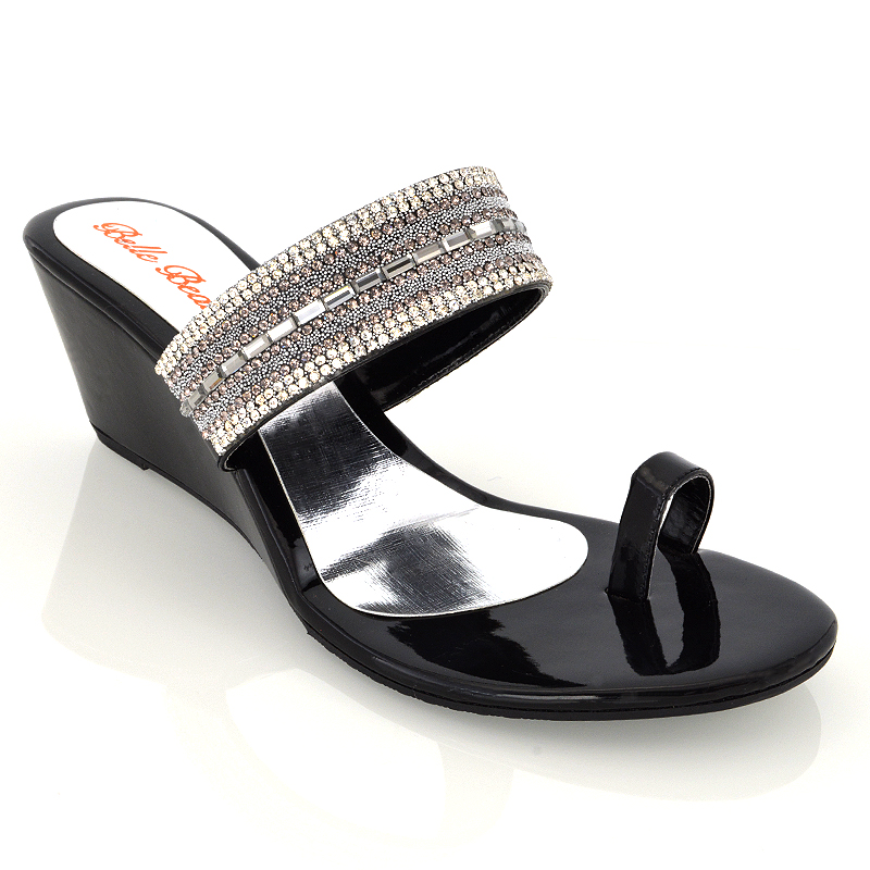 ladies silver wedges