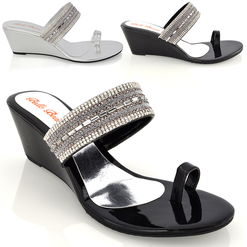 diamante wedges shoes