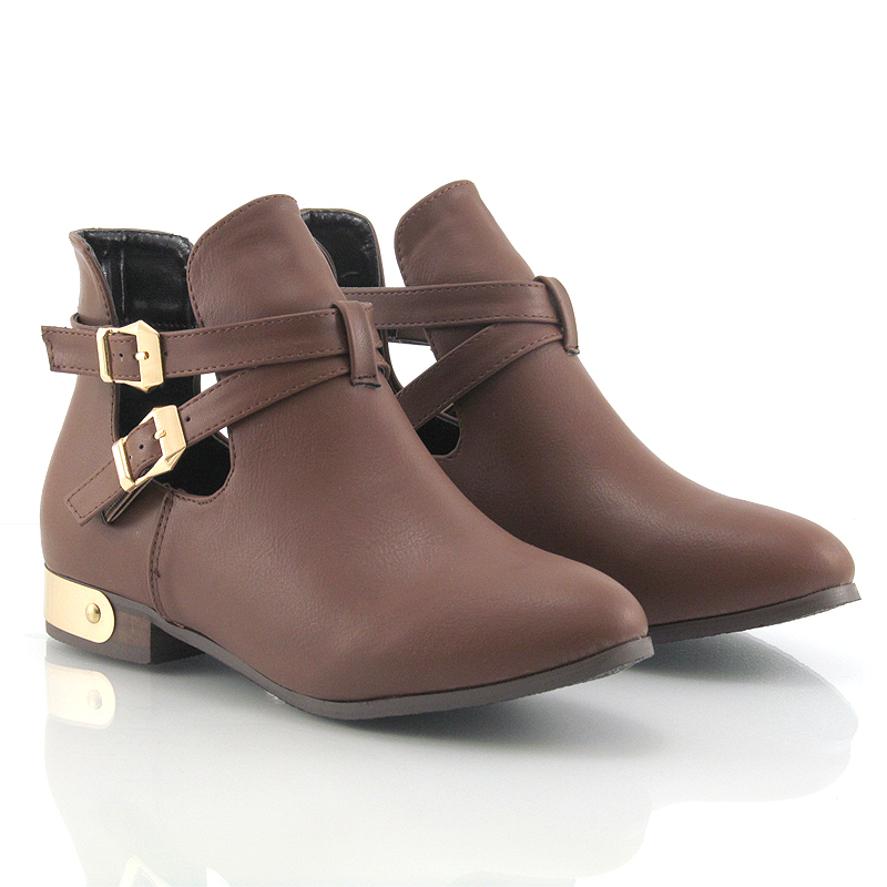 flat cut out ankle booties