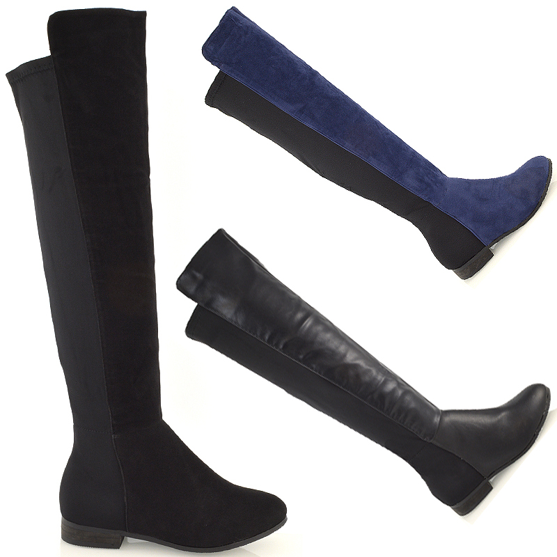 womens knee high flat boots uk