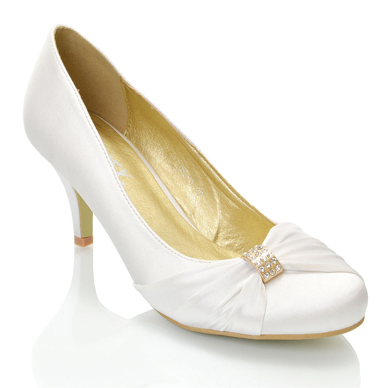 white satin bridesmaid shoes