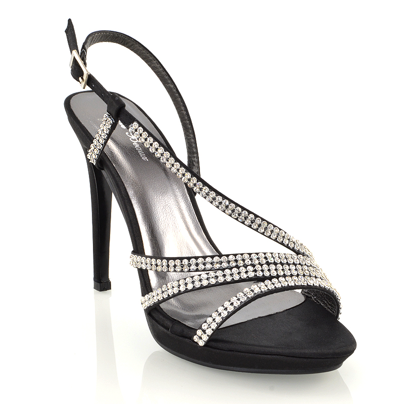black diamante platform heels